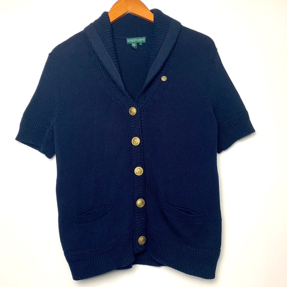 Ralph Lauren Sweaters - Ralph Lauren Navy Nautical Anchor Cotton Sweater